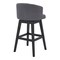 Armen Living Celine 26" Counter Height Swivel Gray Fabric and Espresso Wood Bar Stool LCCIBAESGR26 - alternate 6